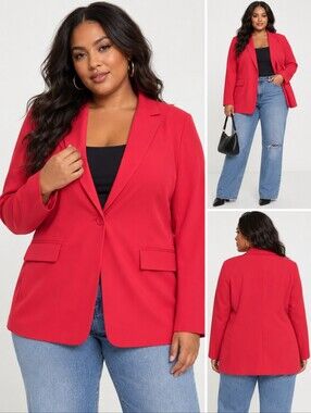 Vero Moda Curve Hot Pink Longline Blazer – Size 18